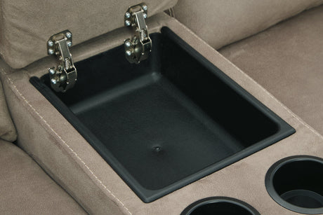 Cavalcade Slate Power Reclining Loveseat with Console from Ashley - Luna Furniture