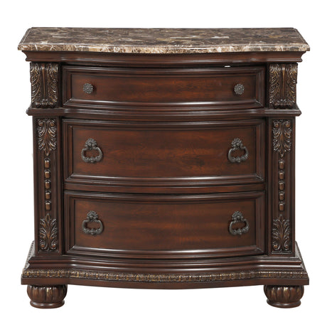 Cavalier Dark Cherry Nightstand from Homelegance - Luna Furniture