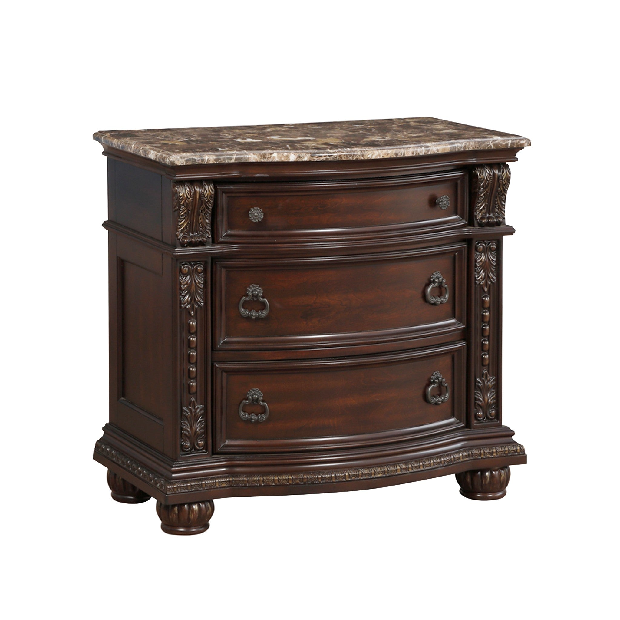 Cavalier Dark Cherry Nightstand - Luna Furniture