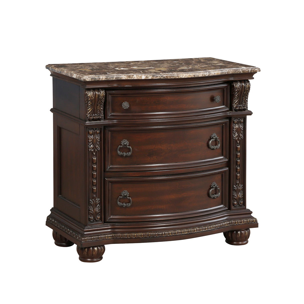 Cavalier Dark Cherry Nightstand from Homelegance - Luna Furniture