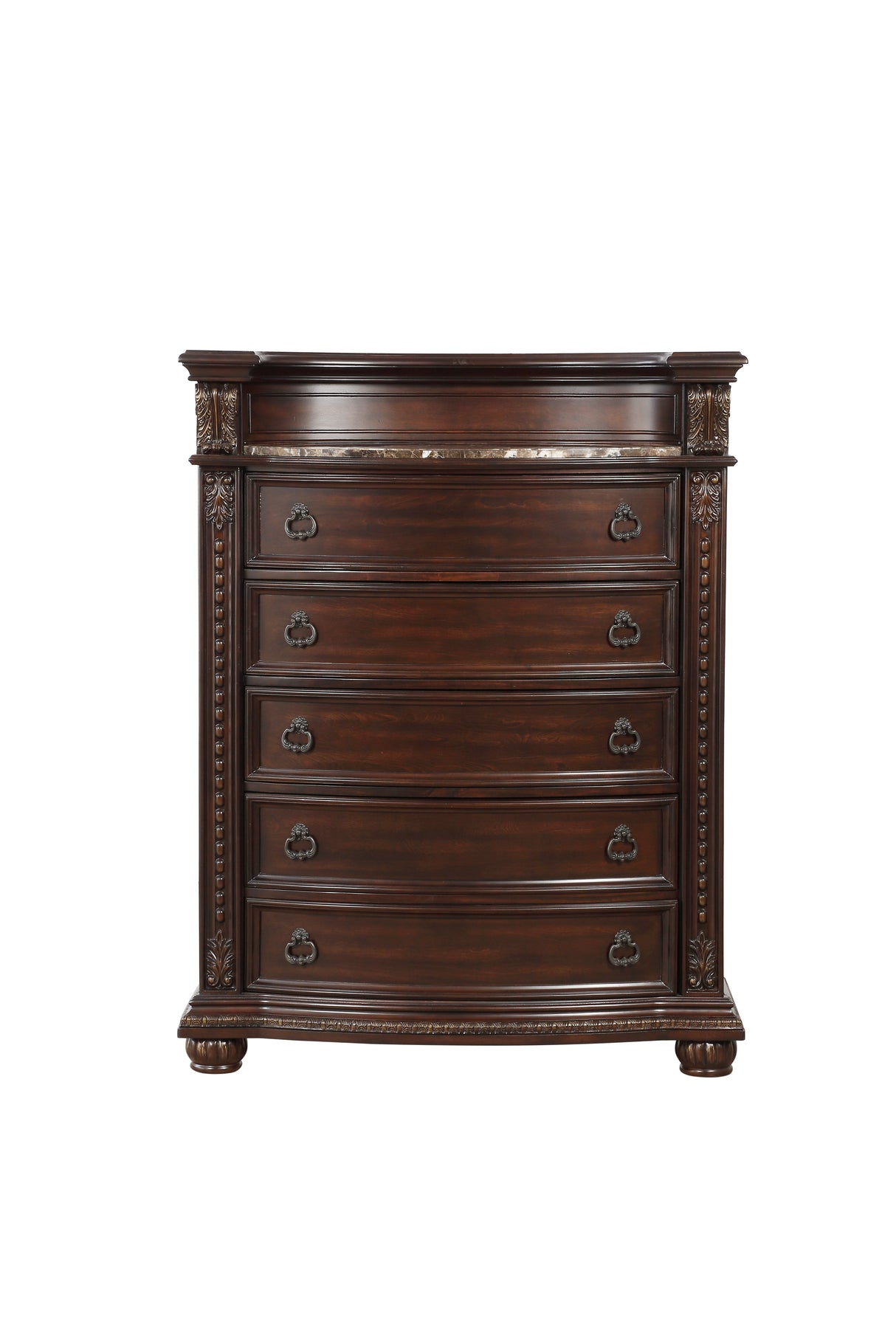 Cavalier Dark Cherry Upholstered Sleigh Bedroom Set from Homelegance - Luna Furniture