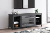 Cayberry Black 60" TV Stand with Electric Fireplace from Ashley - Luna Furniture