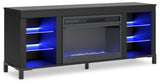 Cayberry Black 60" TV Stand with Electric Fireplace from Ashley - Luna Furniture