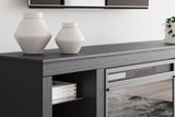 Cayberry Black 60" TV Stand with Electric Fireplace from Ashley - Luna Furniture