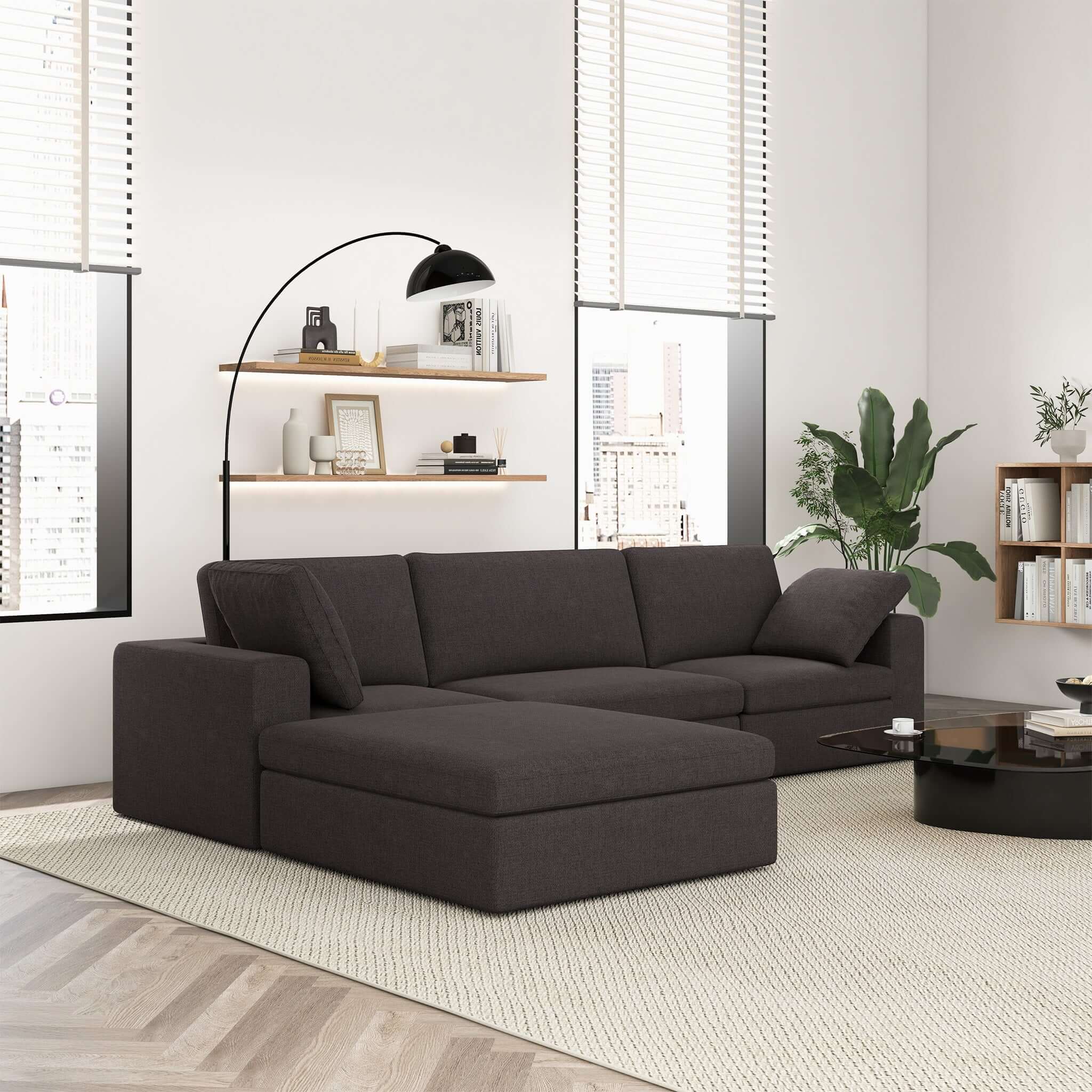 Cecilia Dark Gray Modular Corner Sectional from Ashcroft Furniture - Luna Furniture