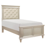 Celandine Silver Twin Upholstered Panel Bed from Homelegance - Luna Furniture