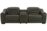 Center Line Dark Gray 3-Piece Power Reclining Loveseat with Console from Ashley Furniture - Luna Furniture