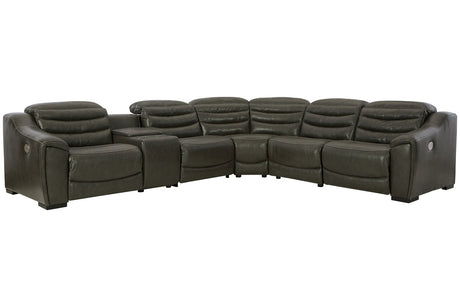 Center Line Dark Gray 6-Piece Power Reclining Sectional from Ashley - Luna Furniture