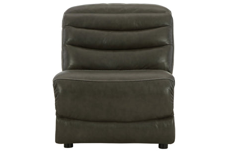 Center Line Dark Gray Armless Chair from Ashley - Luna Furniture