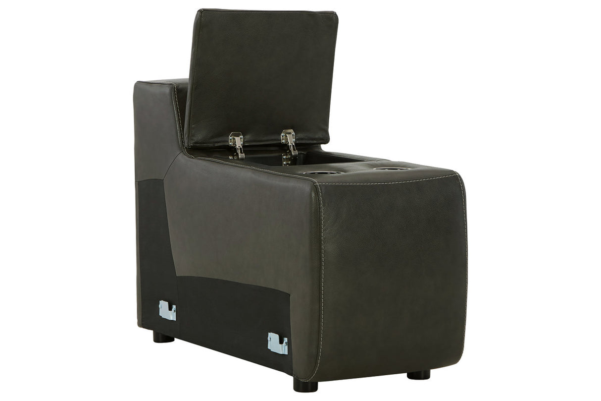 Center Line Dark Gray Console with Storage from Ashley - Luna Furniture