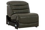 Center Line Dark Gray Power Armless Recliner from Ashley - Luna Furniture
