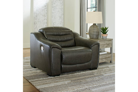 Center Line Dark Gray Power Recliner from Ashley - Luna Furniture