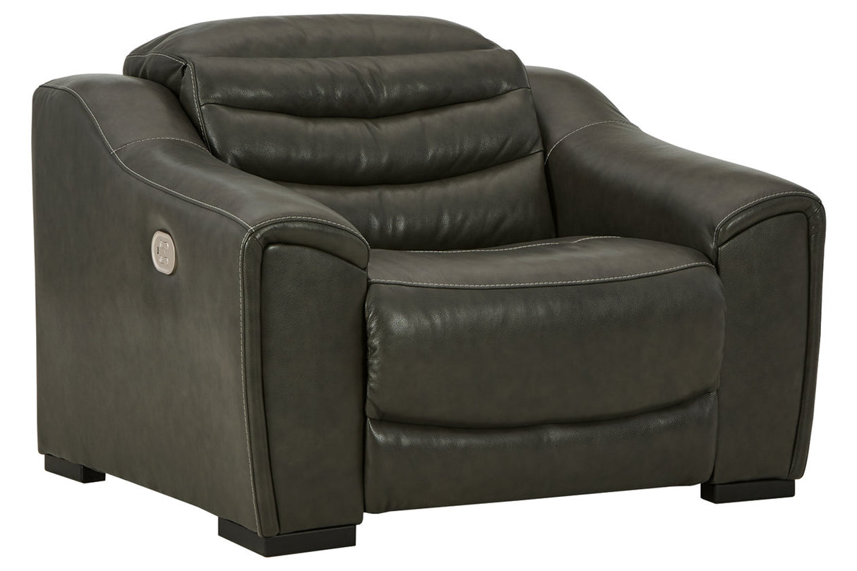 Center Line Dark Gray Power Recliner from Ashley - Luna Furniture