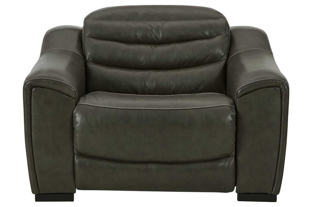 Center Line Dark Gray Power Recliner from Ashley - Luna Furniture
