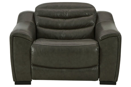 Center Line Dark Gray Power Recliner from Ashley - Luna Furniture