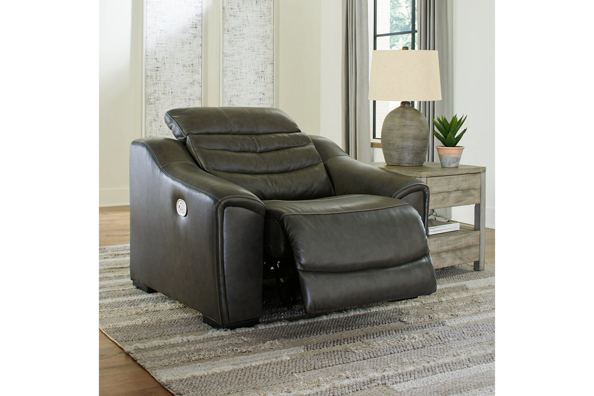 Center Line Dark Gray Power Recliner from Ashley - Luna Furniture