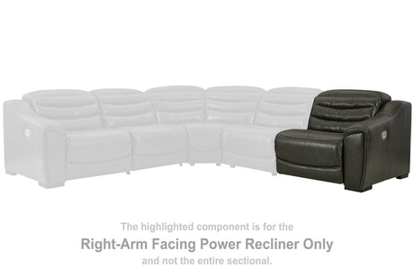 Center Line Dark Gray Right-Arm Facing Power Recliner from Ashley - Luna Furniture