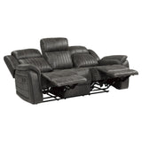 Centeroak Brownish Gray Double Reclining Sofa from Homelegance - Luna Furniture