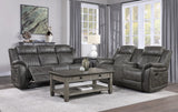 Centeroak Brownish Gray Double Reclining Sofa from Homelegance - Luna Furniture