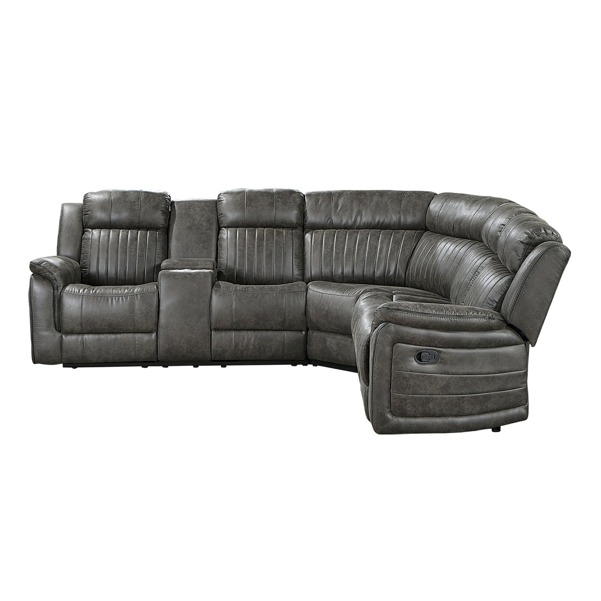 Centeroak Brownish Gray LAF Reclining Sectional from Homelegance - Luna Furniture
