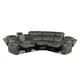 Centeroak Brownish Gray LAF Reclining Sectional from Homelegance - Luna Furniture