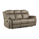 Centeroak Sandy Brown Double Reclining Sofa from Homelegance - Luna Furniture
