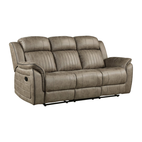 Centeroak Sandy Brown Double Reclining Sofa from Homelegance - Luna Furniture