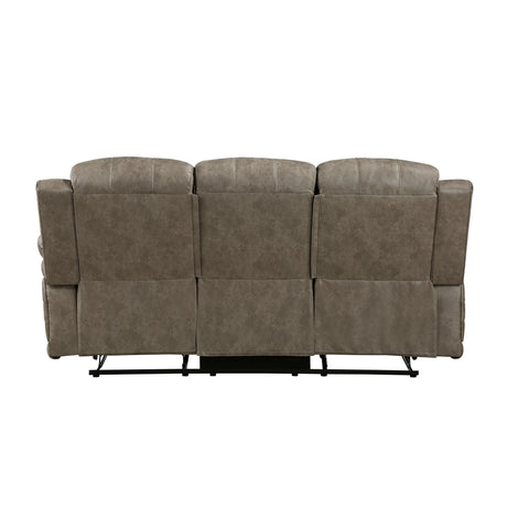 Centeroak Sandy Brown Double Reclining Sofa from Homelegance - Luna Furniture