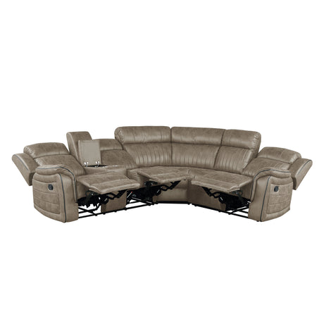 Centeroak Sandy Brown LAF Reclining Sectional from Homelegance - Luna Furniture