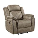 Centeroak Sandy Brown Reclining Chair from Homelegance - Luna Furniture