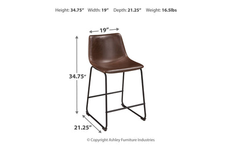 Centiar Brown Counter Height Barstool, Set of 2 from Ashley - Luna Furniture