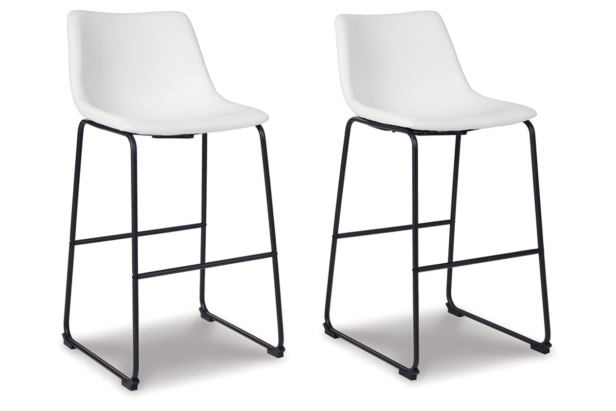 Centiar White Pub Height Barstool, Set of 2 from Ashley - Luna Furniture