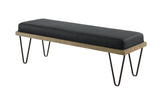 Chad Dark Blue Upholstered Bench with Hairpin Legs from Coaster - Luna Furniture