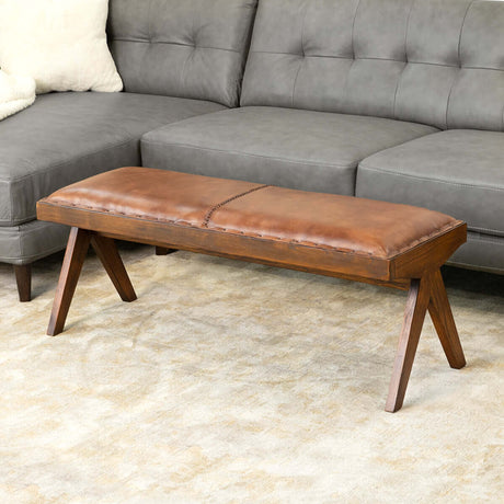 Chad Leather Bench from Midinmod - Luna Furniture