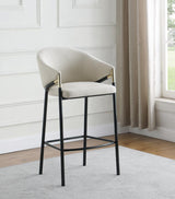 Chadwick Beige and Glossy Black Sloped Arm Bar Stools, Set of 2 from Coaster - Luna Furniture