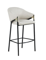 Chadwick Beige and Glossy Black Sloped Arm Bar Stools, Set of 2 from Coaster - Luna Furniture