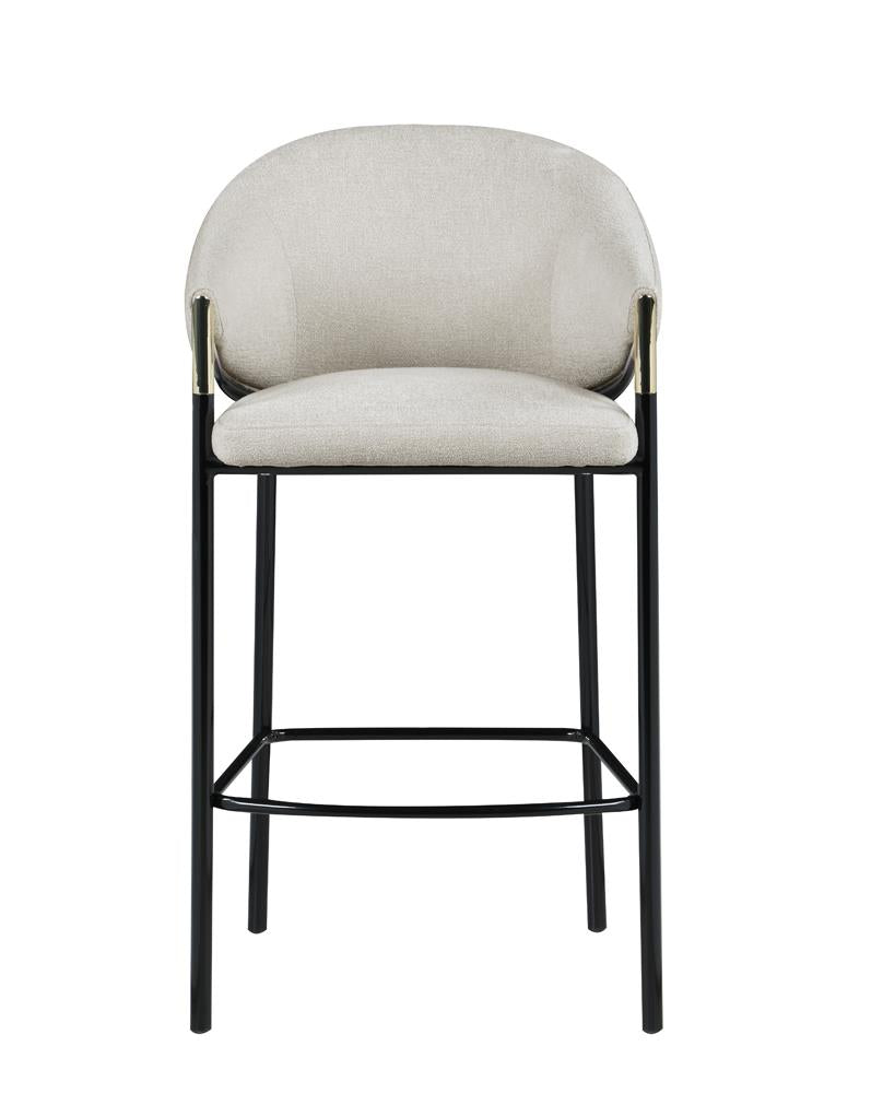 Chadwick Beige and Glossy Black Sloped Arm Bar Stools, Set of 2 from Coaster - Luna Furniture