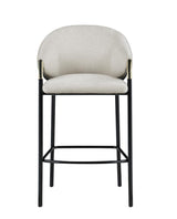 Chadwick Beige and Glossy Black Sloped Arm Bar Stools, Set of 2 from Coaster - Luna Furniture