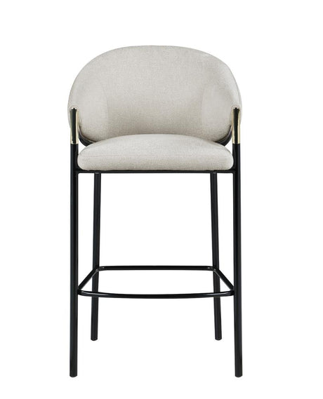 Chadwick Beige and Glossy Black Sloped Arm Bar Stools, Set of 2 from Coaster - Luna Furniture