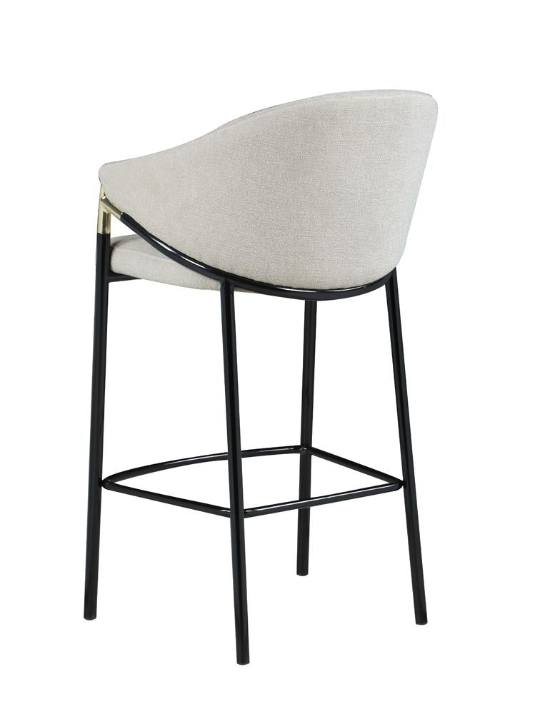 Chadwick Beige and Glossy Black Sloped Arm Bar Stools, Set of 2 from Coaster - Luna Furniture
