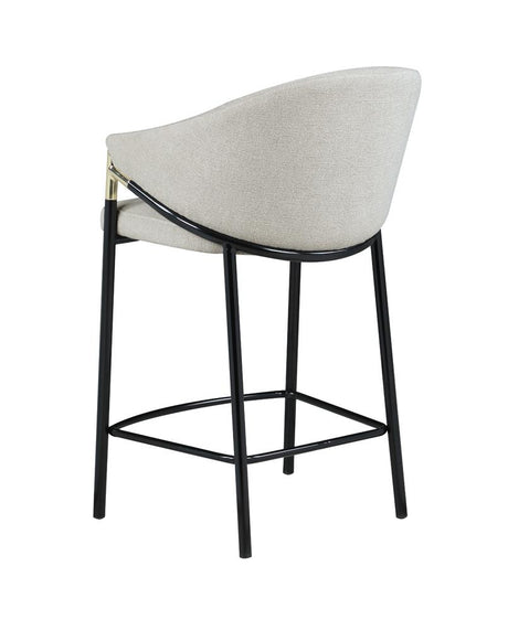 Chadwick Beige and Glossy Black Sloped Arm Counter Height Stools, Set of 2 from Coaster - Luna Furniture