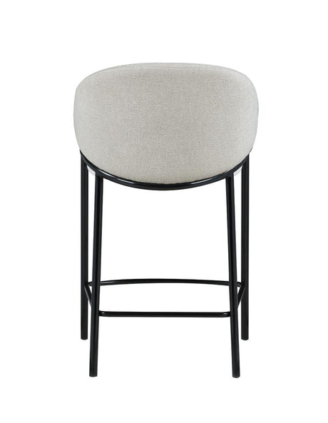 Chadwick Beige and Glossy Black Sloped Arm Counter Height Stools, Set of 2 from Coaster - Luna Furniture