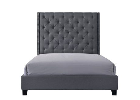 Chantilly Gray King Upholstered Bed from Crown Mark - Luna Furniture
