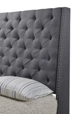 Chantilly Gray Queen Upholstered Bed from Crown Mark - Luna Furniture