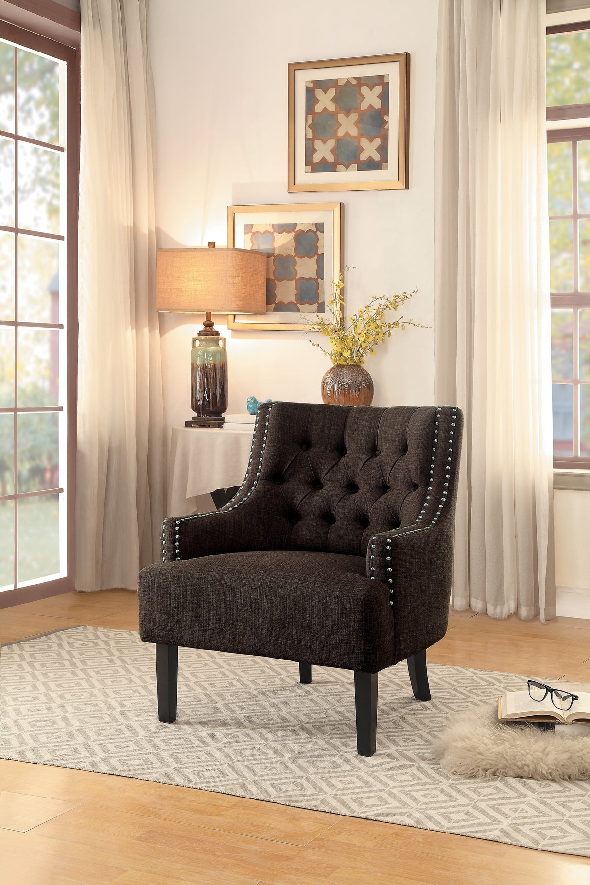 Charisma Chocolate Accent Chair from Homelegance - Luna Furniture