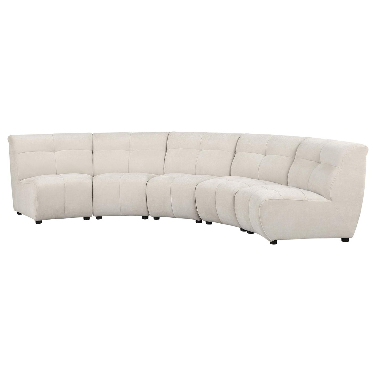 Charlotte Ivory 5-Piece Upholstered Curved Modular Sectional Sofa from Coaster - Luna Furniture