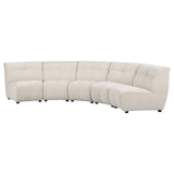 Charlotte Ivory 5-Piece Upholstered Curved Modular Sectional Sofa from Coaster - Luna Furniture