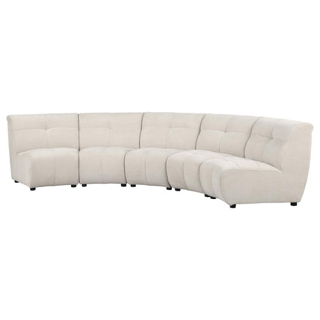Charlotte Ivory 5-Piece Upholstered Curved Modular Sectional Sofa from Coaster - Luna Furniture