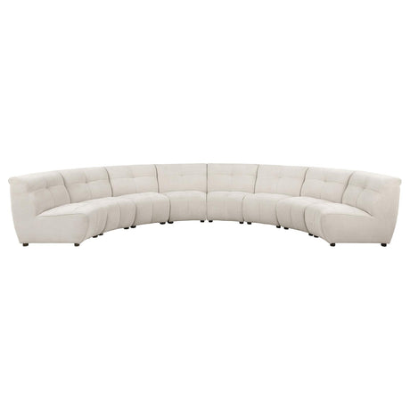 Charlotte Ivory Upholstered 8-piece Curved Modular Sectional Sofa from Coaster - Luna Furniture