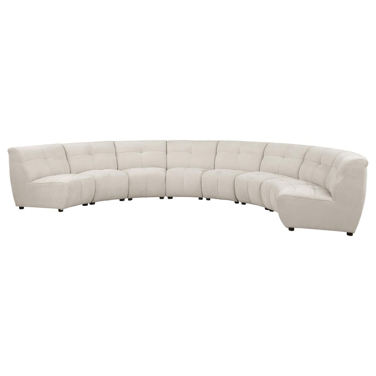 Charlotte Ivory Upholstered 8-piece Curved Modular Sectional Sofa from Coaster - Luna Furniture